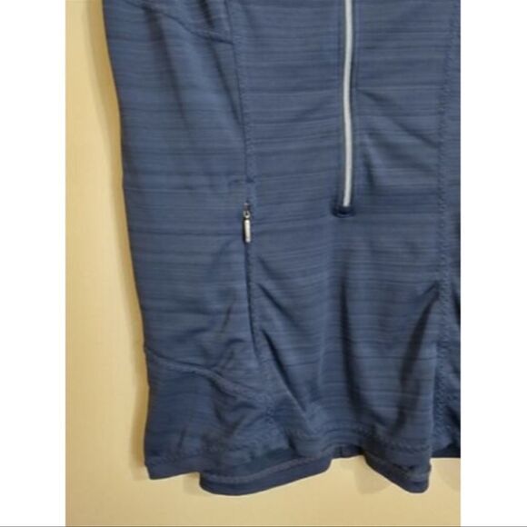 Athleta Pacifica Tank Top Blue Fitted 1/2 Zip S - Picture 4 of 6